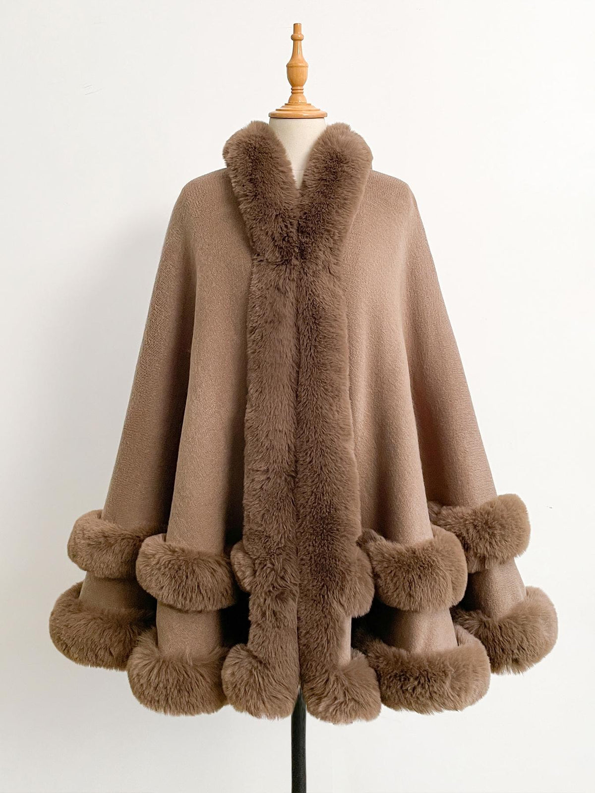 Luxury Plush Hooded Cape Shawl