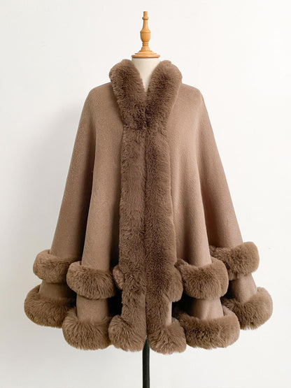 Luxury Plush Hooded Cape Shawl