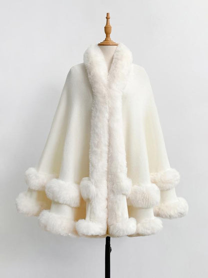 Luxury Plush Hooded Cape Shawl