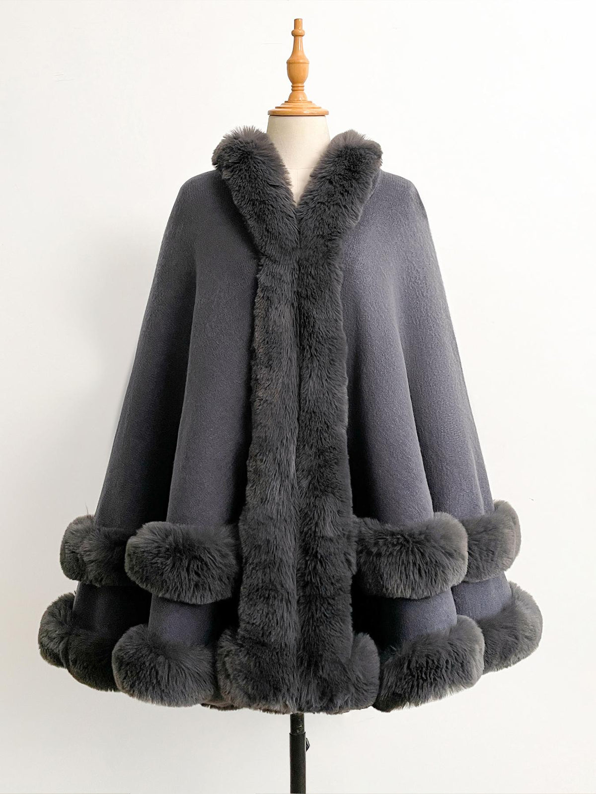 Luxury Plush Hooded Cape Shawl