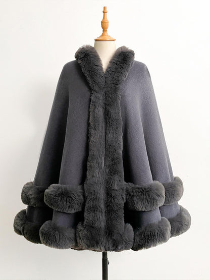 Luxury Plush Hooded Cape Shawl