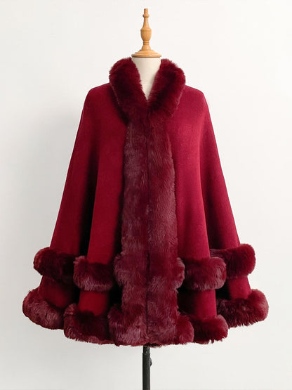 Luxury Plush Hooded Cape Shawl